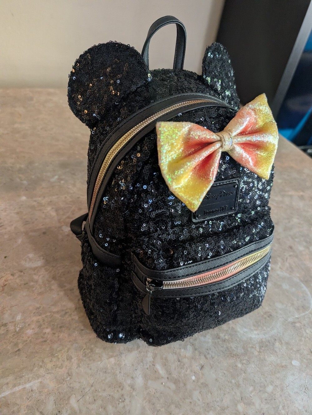 Disney Parks Loungefly (Halloween) Black Sequin Candy Corn Backpack